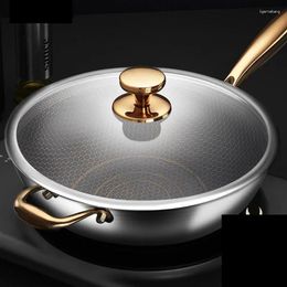 Pans Home Frying Pan Steamer Pots And Set 316 Stainless Steel Wok Non Stick Cookware Induction Cooker Gas Universal