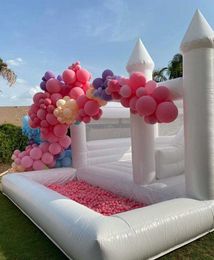 jumper Inflatable Wedding White Bounce combo Castle With slide and ball pit Jumping Bed Bouncy castle pink bouncer House moonwalk for fun toys