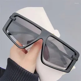 Sunglasses Large Frame Joined Body Square Women's Brand Designer Fashion Sun Glasses Classic Men's Vintage Eyewear UV400