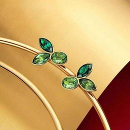 Swarovskis Earring Designer Women di alta qualità Castino di lusso Fashion Green Bamboo Grout Orecchini per donne piccole e fresche orecchini a germogli di cristallo verde