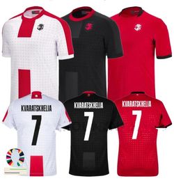 GEORGIA Soccer Jersey KVARATSKHELIA 2024 Euro Cup georgian National Team Football Shirts Kit CHAKVETADZE KVILITAIA ZIVZIVADZE men kids kit