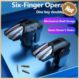 Mice G21 1 Pair 6 Finger Game Controller Gamepad Sensitive Gaming Aim Shooting Triggers Joystick Button for PUBG Mobile