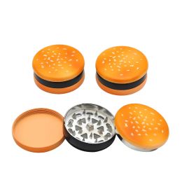 Cookie Biscuit Hamburger Novelty Metal Zinc Alloy 2 Layer Herb Grinder Tobacco Herb Grinder Metal Shark Teeth Burger ZZ