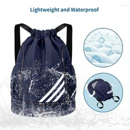 Storage Bags Sports Backpacks Soccer Drawstring Bag Gym Organize Backpack Travel Hiking Draw String Back Multi-Pocket Waterproof