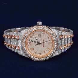 Brilliantly crafted handmade stainless steel diamond watch in moissanite round brilliant cut diamonds with vvs clarity for men