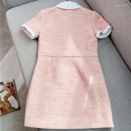 Party Dresses Women Dress Summer Turn-down Collar Solid Buttons A-Line Mini High Street Chic Stunning Fashion Design Trendy Stylish M