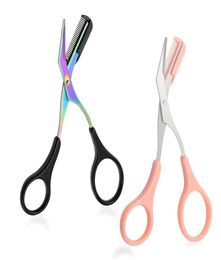 Make Up Scissors Facial Hair Removal Grooming Shaping Shaver Eyebrow Trimmer Scissor with Comb Cosmetic Makeup Accessories For Bea8070327