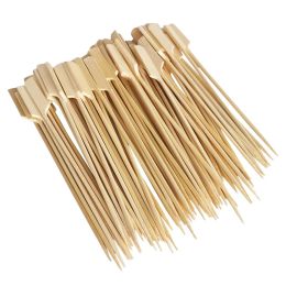 Accessories 100Pcs Disposable Ecofriendly Bamboo Sticks 9cm 12cm 15cm 18cm Natural Wood Skewers for Home BBQ Party Barbecue Buffet