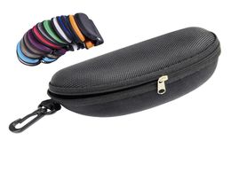 Oxford cloth black glasses case sunglass protection box Zipper eyeglass package sunglasses case hook eyewear accessories DHE264443325