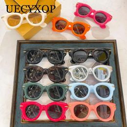 Sunglasses 2024 Y2K Sports Punk Outdoor Sun Glasses Cute Oval Shades Chunky Round Frame Inflated For Women Men