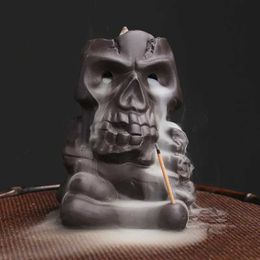 Fragrance Lamps 1pc Ceramic Waterfall Incense Burner Halloween Backflow Incense BurnerHalloween Home DecorCreative Home Aromatherapy Gifts T240505