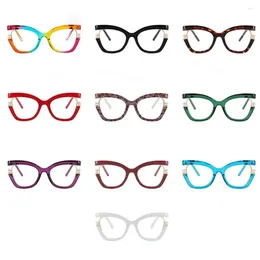 Sunglasses Cat Eye Rainbow Women Luxury Vintage Optical Glasses Frame Gradient Candy Colour Pearl Summer Unisex