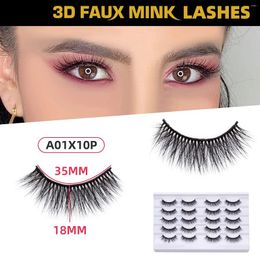 False Eyelashes Faux Eyelash 10Pairs 3D CASHMERE Eyes Lashes Natural Soft Reusable Makeup Extension Fluffy Long Cross Wispy Cils