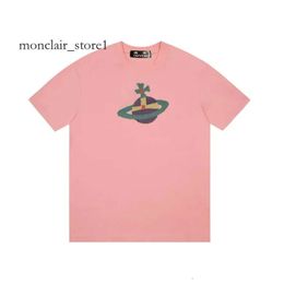 Vivianes Men's Spray Orb T-shirt West Wood T-shirt Brand Clothing Men Women Summer T Shirt with Letters Cotton Jersey High Quality Luxury T Shirt 9054 4119