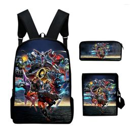 Backpack Exoprimal 2024 Game 3 Pieces Sets Shoulder Bags Unisex Zipper Daypack Unique Pencil Bag