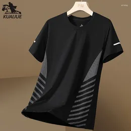 Men's T Shirts T-shirt Men 4XL 5XL Summer Ice Silk Mens Short Sleeve Quick Dry Printing Youth Business Casual Breathable Top 2302