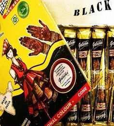 6pcslot Golecha Black Indian Henna Tattoo Paste cone Body Art temporary fake finger tattoo henna design body paint kit 25g4307781