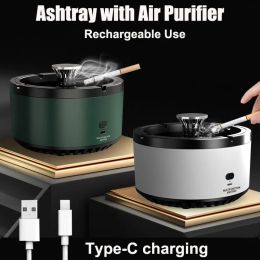Ashtrays Rechargeable Ashtray with Air Purifier Function Odour Removal Ashtray Anion Automatic Purifier Ashtray Smoking Accessories
