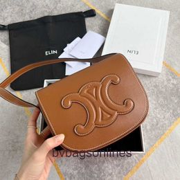 Celli High end Designer bags for women Cuir saddle bag new layer cow leather simple and single shoulder Crossbody flap bag Original 1:1 with real logo and box