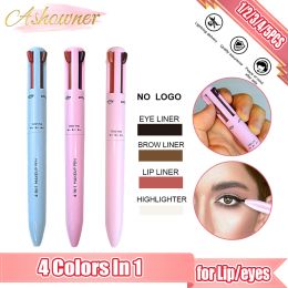 Eyeliner 4 In 1 Makeup Eyebrow Pencil Waterproof Drawing Eye Brow Long Lasting Easy Colour Ballpoint Eyeliner Pen Sweatproof Cosmetic