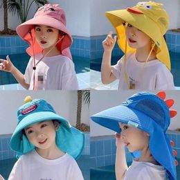 Caps Hats Childrens Sun Hat Summer Childrens Outdoor Collar Earmuffs UV Protection Beach Hat Childrens Boys and Girls Travel Flip Cover WX