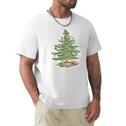 Men's Polos Vintage Holidays Spode Christmas Tree T-Shirt Kawaii Clothes Blacks Designer T Shirt Men