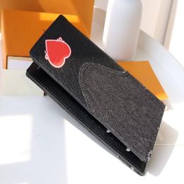 Luxury Designer Wallet Printed Denim Purses Nigo Early Spring Series Card Holder Denim Fabric Rectangular Purse Slender Jean Wallets Ho 312i