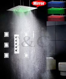 Bathroom LED Shower Faucet Set 20 Inch Atomizing And Rainfall LED Shower Head 4 Water Functions Work Together Or Separately 008201229727