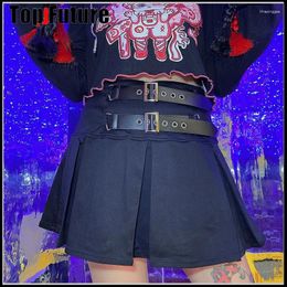 Skirts Plus Size Girl Women's Harajuku High Waist Puffy A-line Skirt Punk Spice Sexy Gothic Lolita Cosplay Belt