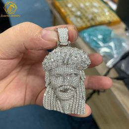 Custom Religion Jewelry Chain Sier 10K Hip Hop Iced Out For Men VVS Moissanite Diamond Christ Jesus Head Pendant