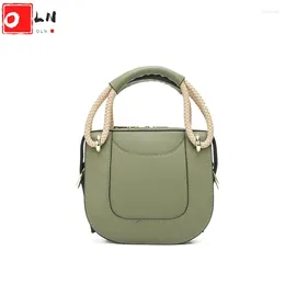 Bag OLN Brand Candy Colour Small Handbag Women's Genuine Leather Mini Shoulder Luxury Designer Little Hand Bags For Female