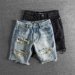 Men's Jeans High Quality Cowboy Shorts Jeans Mens Denim Short Men Hole Pants Summer Male Hip Hop Beggar Zipper Gay Streetwear
