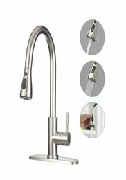 Commercial Kitchen Faucet Stainless Steel Single Handle with Pull Out pulldown pull down Sprayer9532975