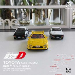 Diecast Model Cars TIME MICRO 1 64 Initial D AE86 RX-7 Sports Car Diesel Model Car for Collection DisplayL2405