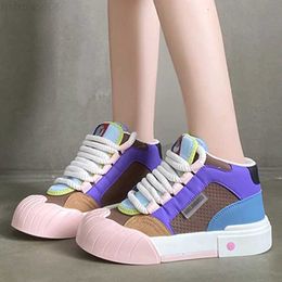 Casual Shoes Women Casual Sneakers Mixed Colours Design Skateboard High Top Running Tennis Sports Shoes Cute Platform Outdoor Sneakers 35-40 240506