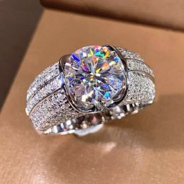 2024 new Fashion Womens Diamond Jewelry Mens Sier Crystal Rings Wedding Engagement Ring for Women