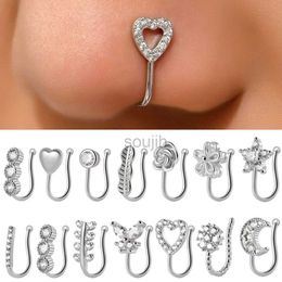 Body Arts 1PC 316L Surgical Steel Nose Ring Hoop C Shape Septum Rings Non Piercing Ear Clip Earring for Women Fake Piercing Jewellery d240503