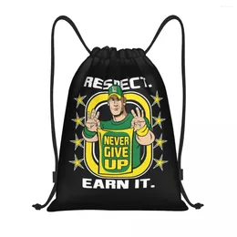 Shopping Bags Custom Johns Drawstring Women Men Lightweight Never Give Up Sports Gym Storage Backpack