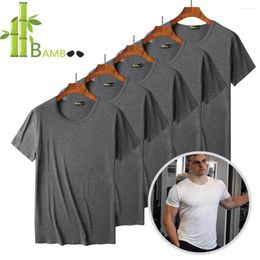 Men's T Shirts 5 Pack Lot Comfy Bamboo Fibre Shirt For Men Breathable Crew Neck Slim Fit Tops Tees Short Sleeve Solid TShirts Casual Summer