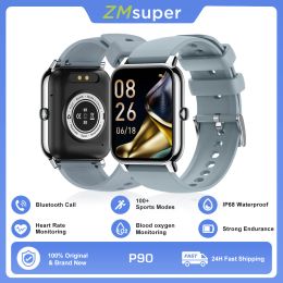 Watches P90 Smart Watch1.85' Screen Bluetooth Call Sports Fitness Men and Women Gift for Tracker Heart Rate Health Monitoring Waterproof