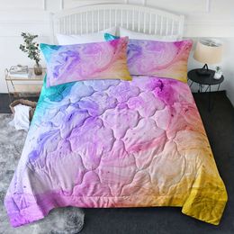 Duvet Cover Colourful Marble Comforter Set, Pink, Modern Pastel Bed Set Bedroom Decoration Gift for Adult Bedding with 2 Pillow Shams