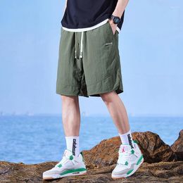 Men's Shorts 2024 Summer Ice Silk Casual For Loose And Versatile Split Mesh Breathable Feeling 5/4