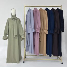 Ethnic Clothing Jilbab 1 Piece Prayer Clothes Women Dubai Abaya With Integrated Hijab Scarf Zipper Front Islamic Muslim Dress Ramadan