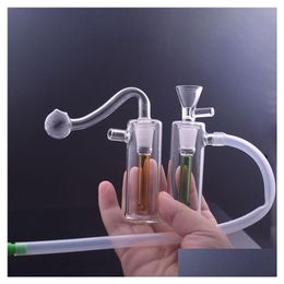 Smoking Pipes Small Hand Water Bong 10Mm Female Glass Oil Burner With Large Bubble Ashcatcher Male Pipe Support Add Customer Drop Deli Dh4Qz