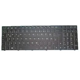 Laptop No Backlit Paper Keyboard For CLEVO NJ50CU CVM18H96D094304 6-80-NJ500-07A-1 German GR Black Frame New