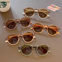 Sunglasses 2023 Boys Girls Double Leopard Round Outdoor Children Sun Protection Sunglasses Kids Colours Protect Eyes Baby UV400 Sunglasses WX