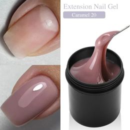 MSHARE Nude Self Levelling Builder Nail Extension Gel No Burning Heating Quick Building Cover Milky White Caramel in Can 250g 240430