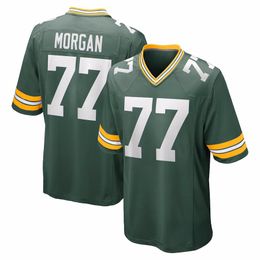 2024 NEW Draught First Round Pick Player Game Jersey Football Jerseys 77 Morgan Jersey Men's Women's Youth Game Custom S-6XL