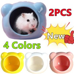 Cages New 2/1PC Summer Cooling Hamster Ceramic House Sleeping Bag Small Animal Nest Guinea Pig Breathable Rooms Hamster Accessories