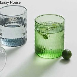 Tumblers Nordic Style Colour Glass Tea Cup Modern Mugs Drinkware Cold Drink Glasses Heat-resistant Hot water Lazzy House H240506